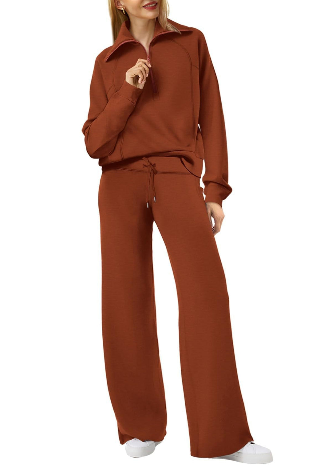 Women's Navy Collar Half Zip Suit