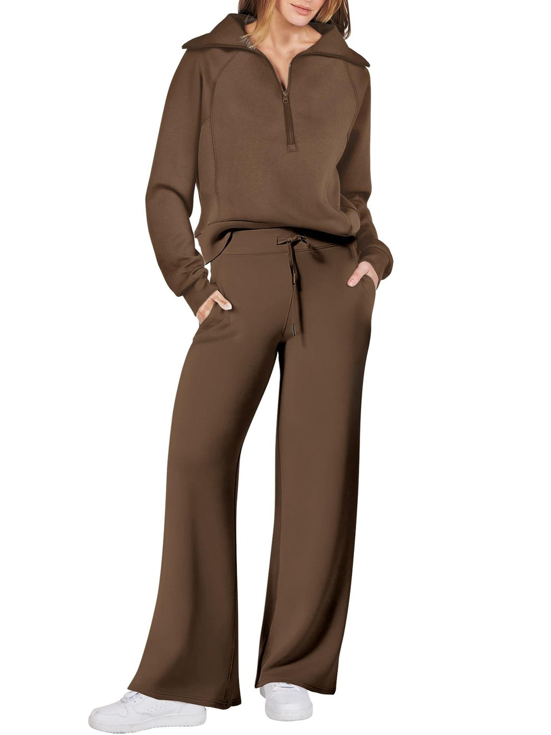 Women's Navy Collar Half Zip Suit