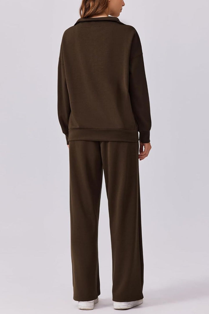 Women's Oversized Sweatshirt Wide Leg Pants Two Piece Set