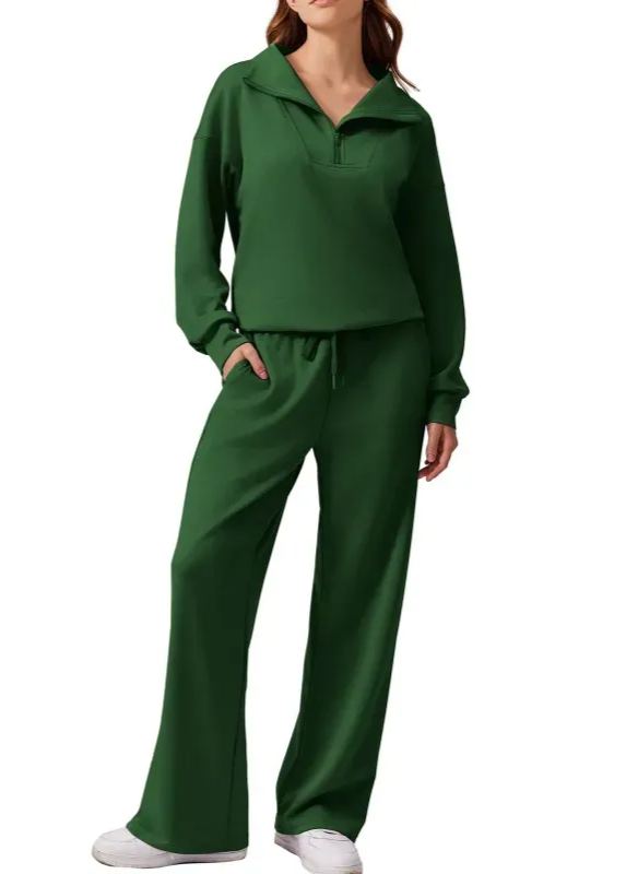 Women's Oversized Sweatshirt Wide Leg Pants Two Piece Set