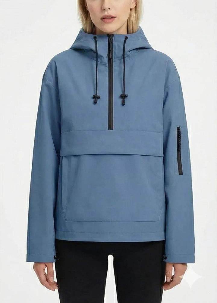 Fleece-lined Hooded Rain Jacket With Kangaroo Pocket (Buy 2 Free Shipping)