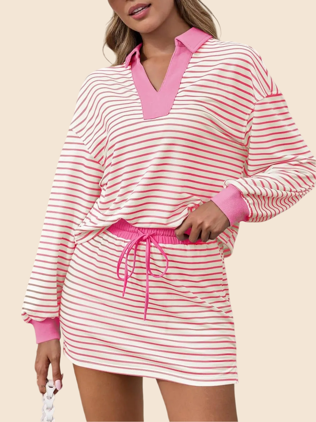 Women's Casual Striped Two-Piece Set