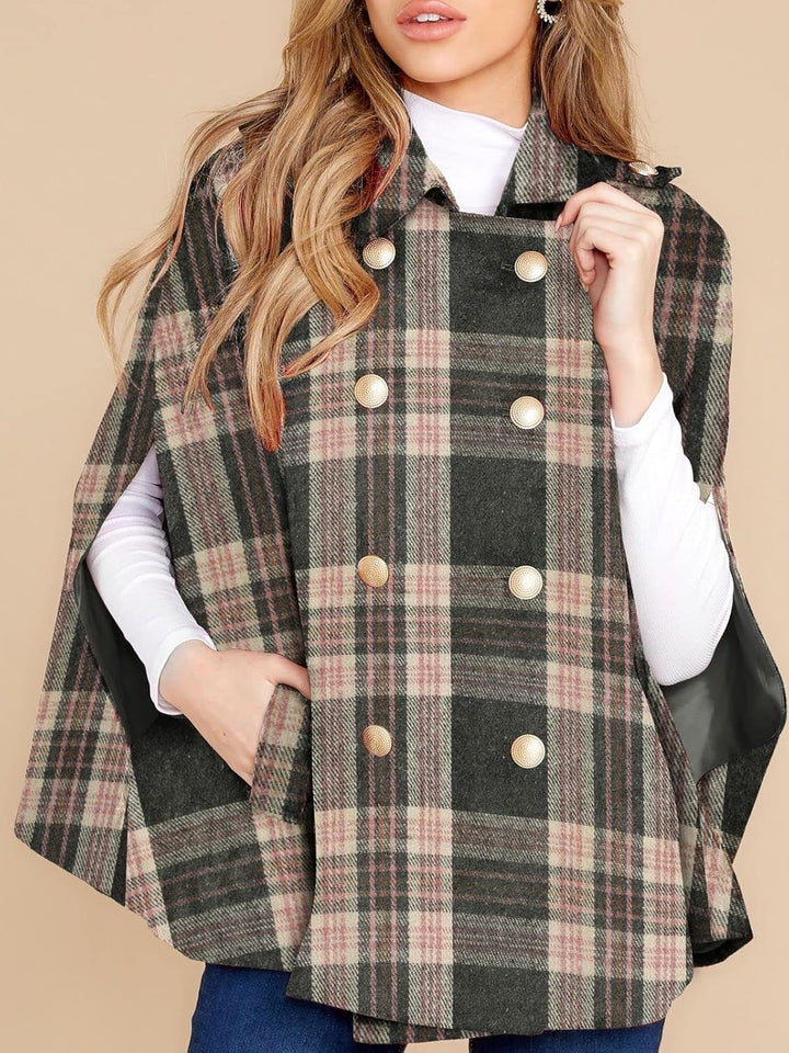 Women's Plaid Winter Cape Coat (Buy 2 Free Shipping)