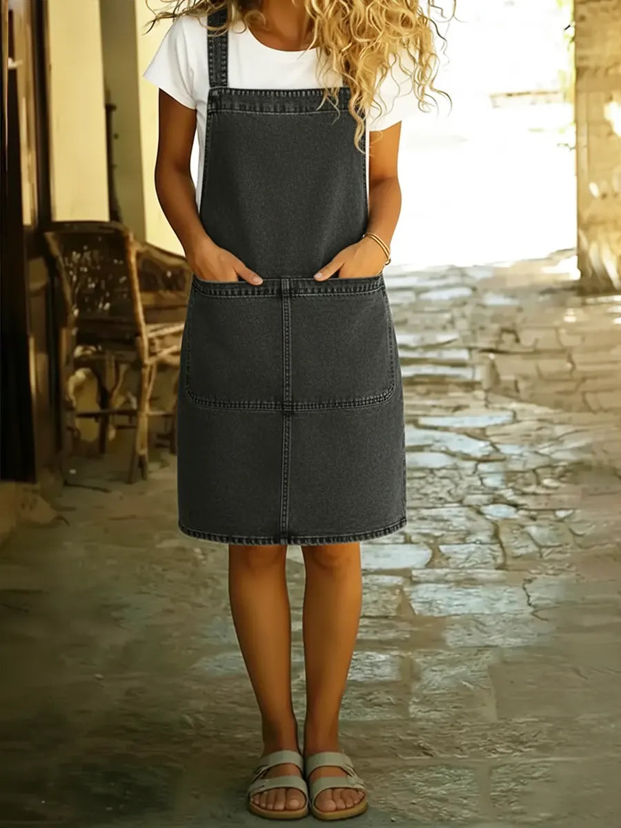 Women's Casual Denim Cotton Sleeveless Mini Dress