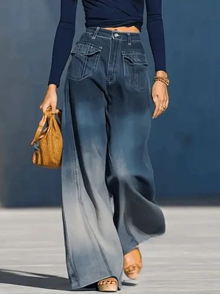 Women's Casual Washed Cotton Denim Jeans