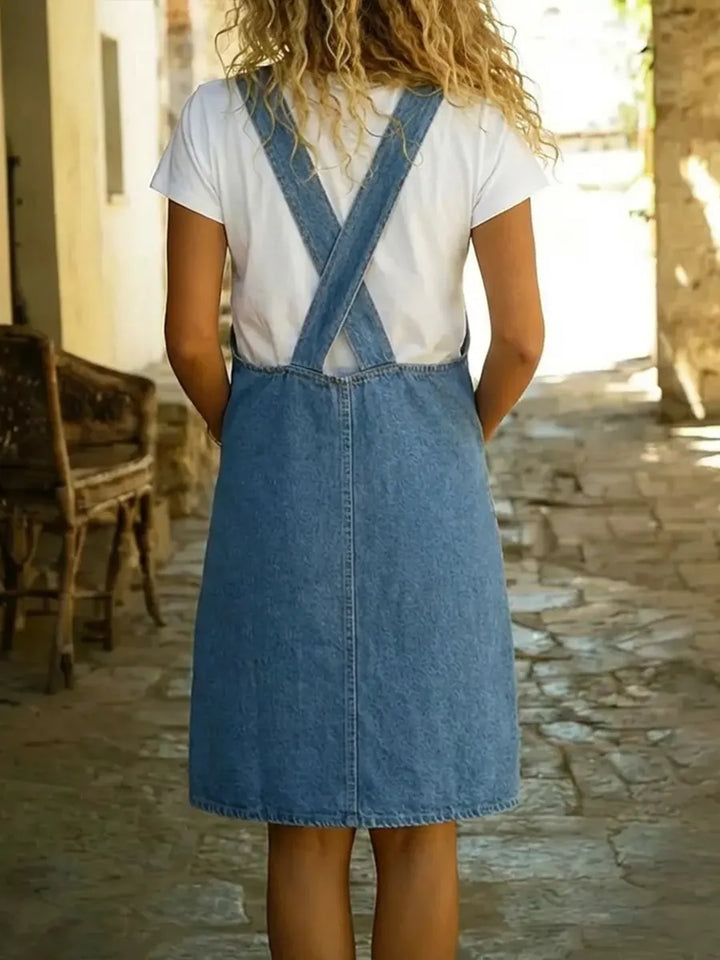 Women's Casual Denim Cotton Sleeveless Mini Dress