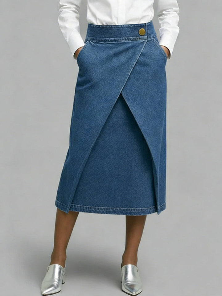Women's High-waisted Casual Loose-fitting Denim Skirt