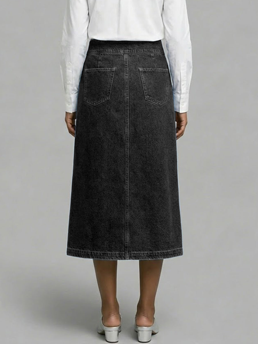Women's High-waisted Casual Loose-fitting Denim Skirt