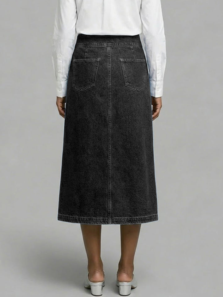 Women's High-waisted Casual Loose-fitting Denim Skirt