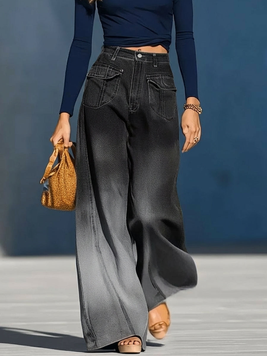 Women's Casual Washed Cotton Denim Jeans