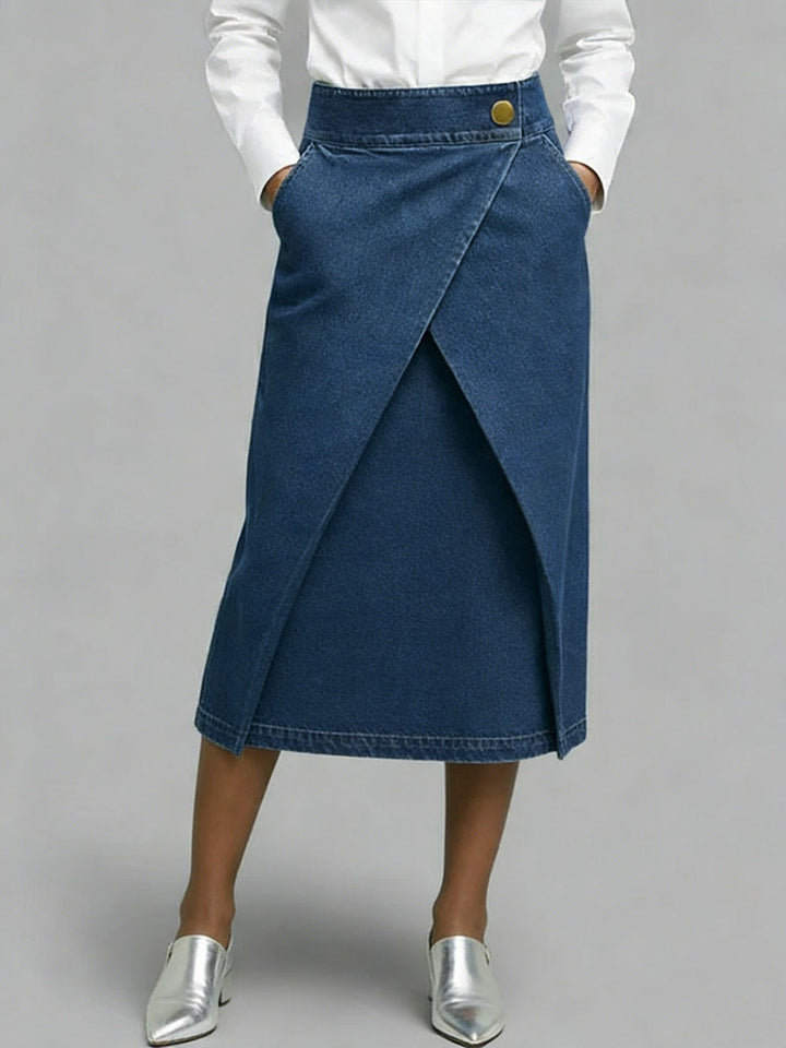 Women's High-waisted Casual Loose-fitting Denim Skirt