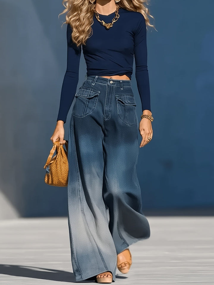 Women's Casual Washed Cotton Denim Jeans