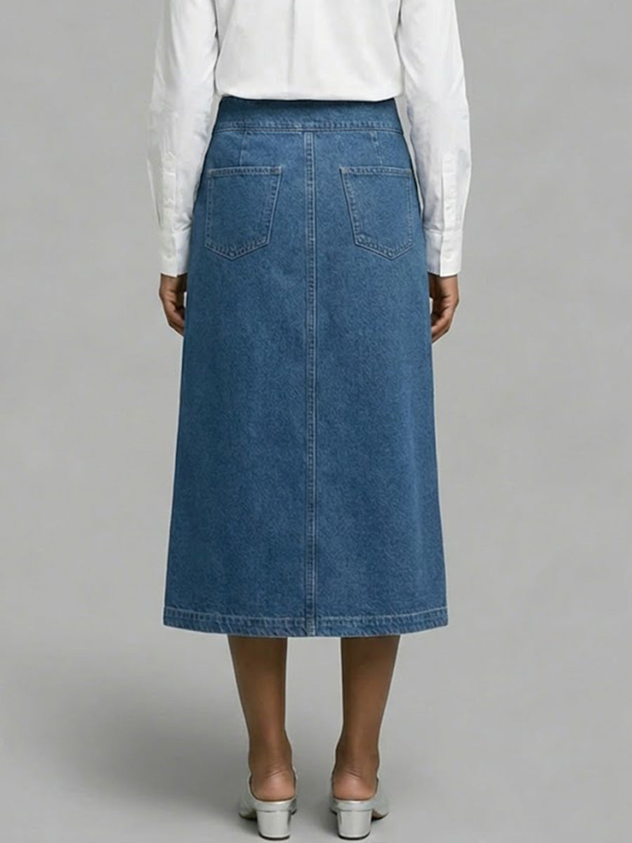 Women's High-waisted Casual Loose-fitting Denim Skirt