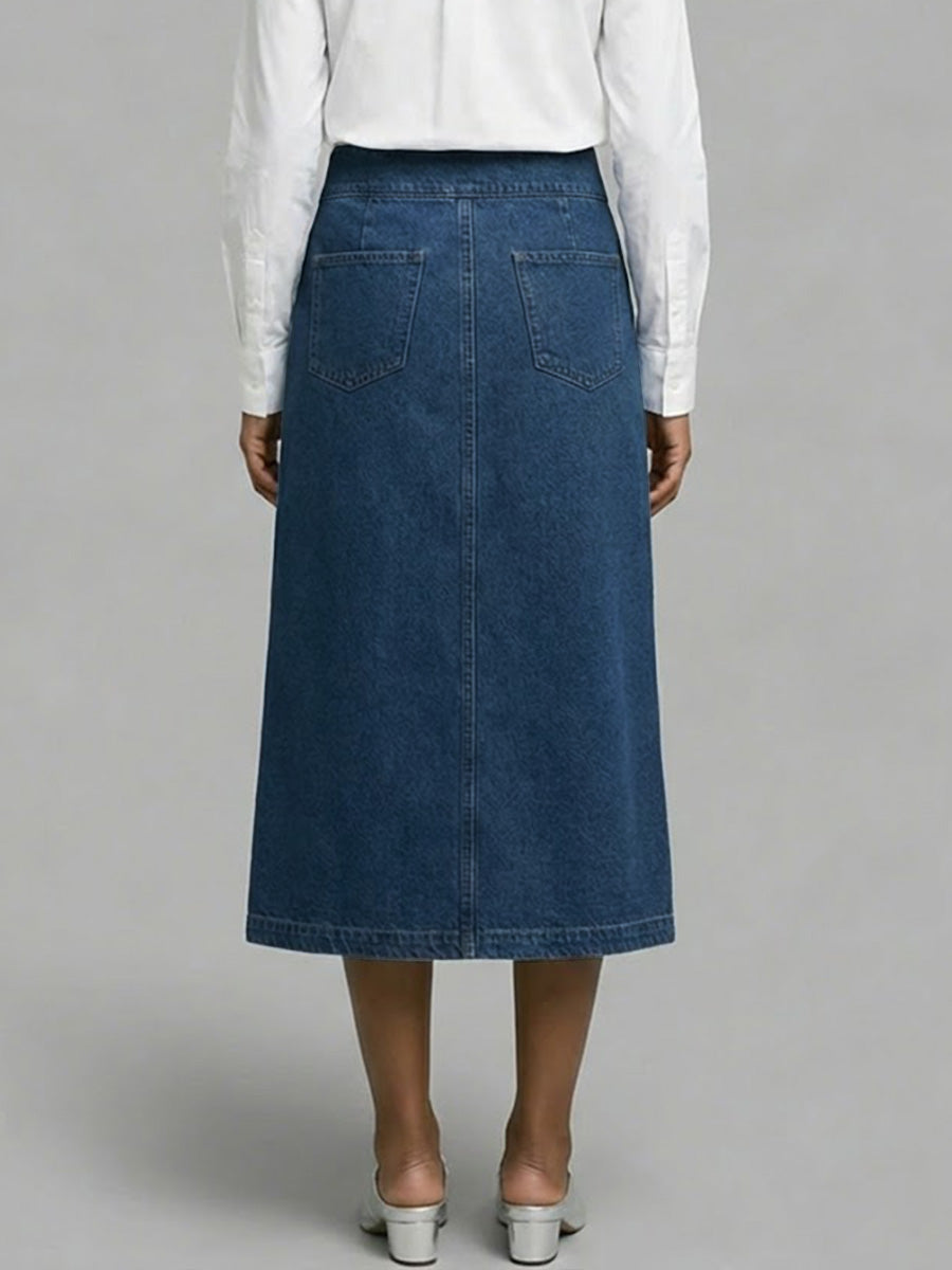 Women's High-waisted Casual Loose-fitting Denim Skirt
