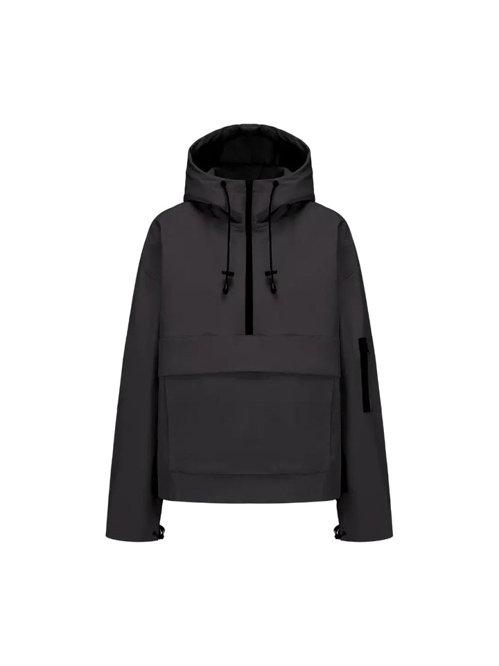 Fleece-lined Hooded Rain Jacket With Kangaroo Pocket (Buy 2 Free Shipping)