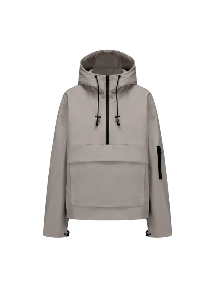 Fleece-lined Hooded Rain Jacket With Kangaroo Pocket (Buy 2 Free Shipping)